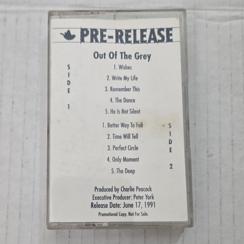 Vintage 1991 Out Of The Grey Pre Release Cassette Tape Promo Sparrow CCM Rare